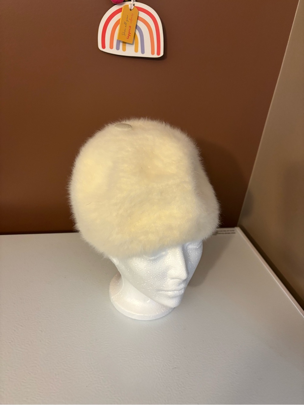 Vintage Faux Fur Cream Beret
